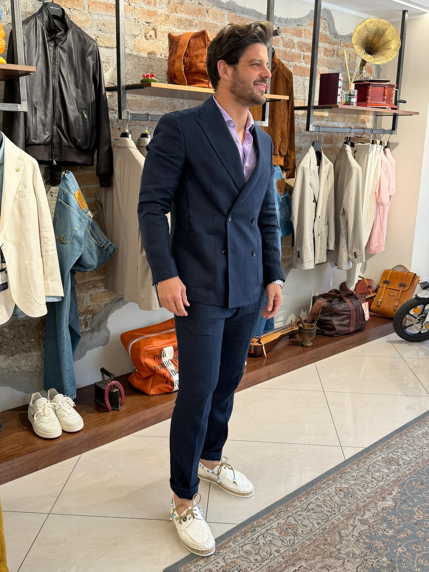 Abito blue di lino Michele Carbone