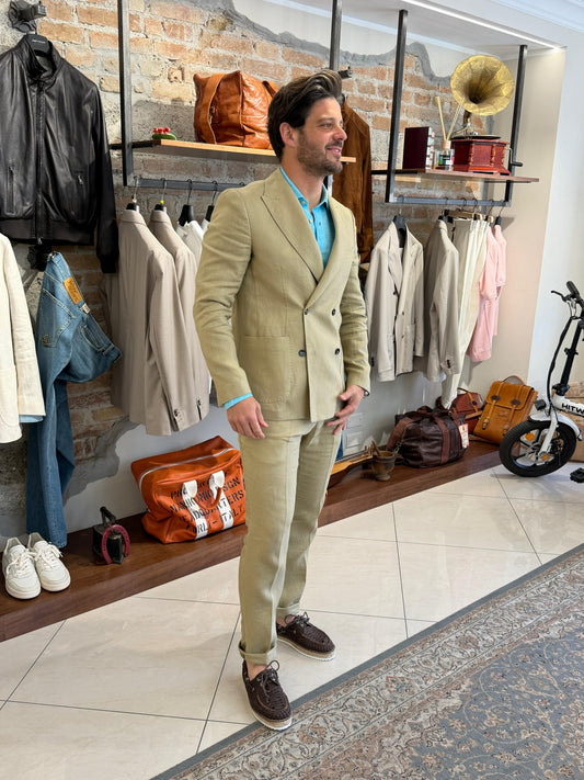 Abito beige di lino Michele Carbone
