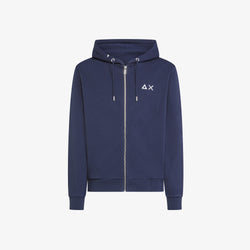 SUN 68 Felpa in cotone con cappuccio e zip Navy Blue