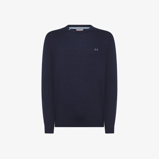 SUN 68 Maglia in lana e cotone Navy Blue