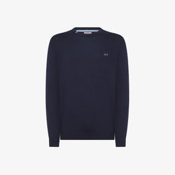 SUN 68 Maglia in lana e cotone Navy Blue