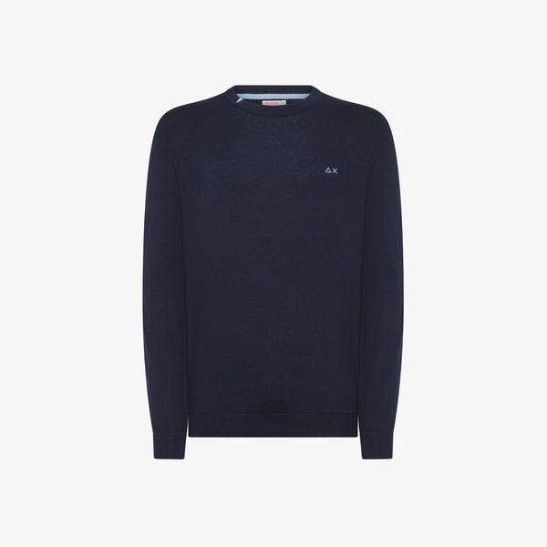 SUN 68 Maglia in lana e cotone Navy Blue