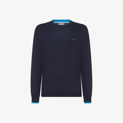 SUN 68 Maglia in lana e cotone Navy Blue