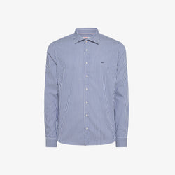 SUN 68 SHIRT CLASSIC STRIPE WITH FLUO DETAIL L/S BIANCO/NAVY BLUE